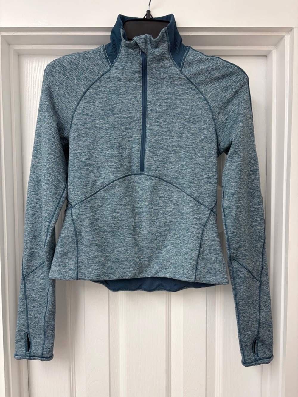 lululemon athletica Heathered Teal Blue Half-Zip Pullover
